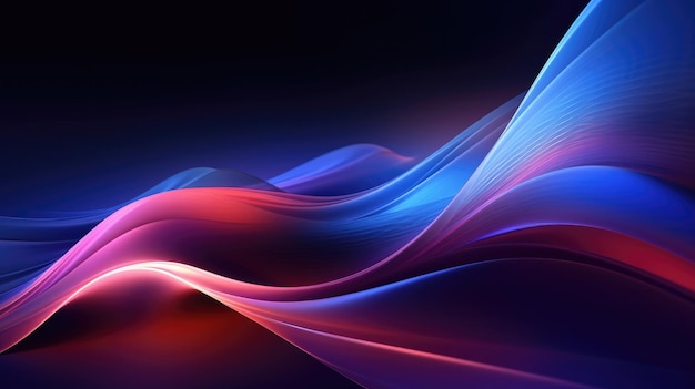 Abstract flowing purple and blue 3D shape